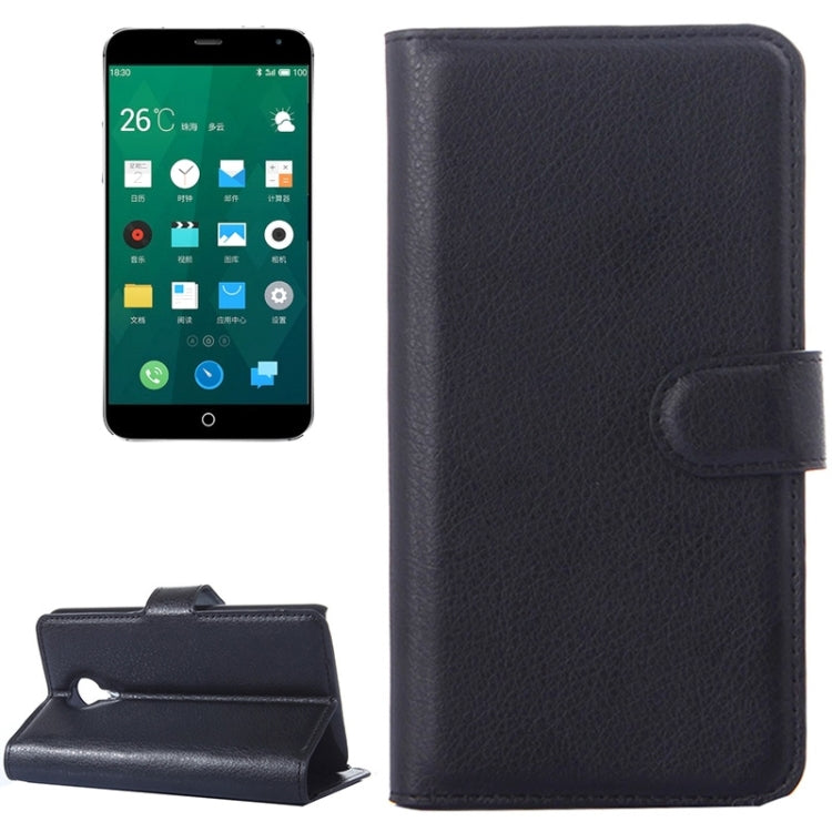 Lichee Texture Leather Case with Holder & Card Slots & Wallet for Meizu MX 4