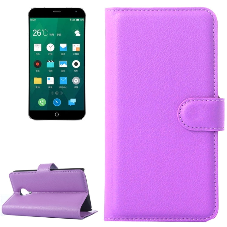 Lichee Texture Leather Case with Holder & Card Slots & Wallet for Meizu MX 4