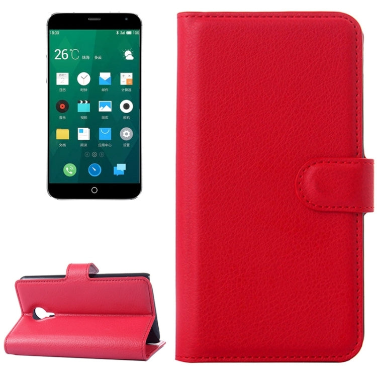 Lichee Texture Leather Case with Holder & Card Slots & Wallet for Meizu MX 4