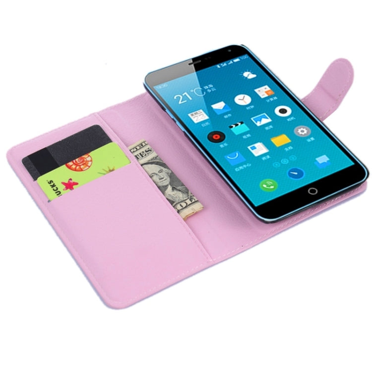 Lichee Texture Leather Case with Holder & Card Slots & Wallet for Meizu M1 Note