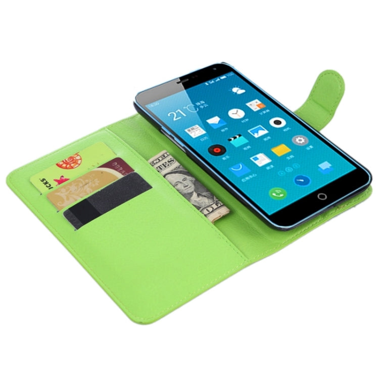 Lichee Texture Leather Case with Holder & Card Slots & Wallet for Meizu M1 Note