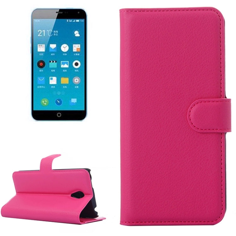 Lichee Texture Leather Case with Holder & Card Slots & Wallet for Meizu M1 Note