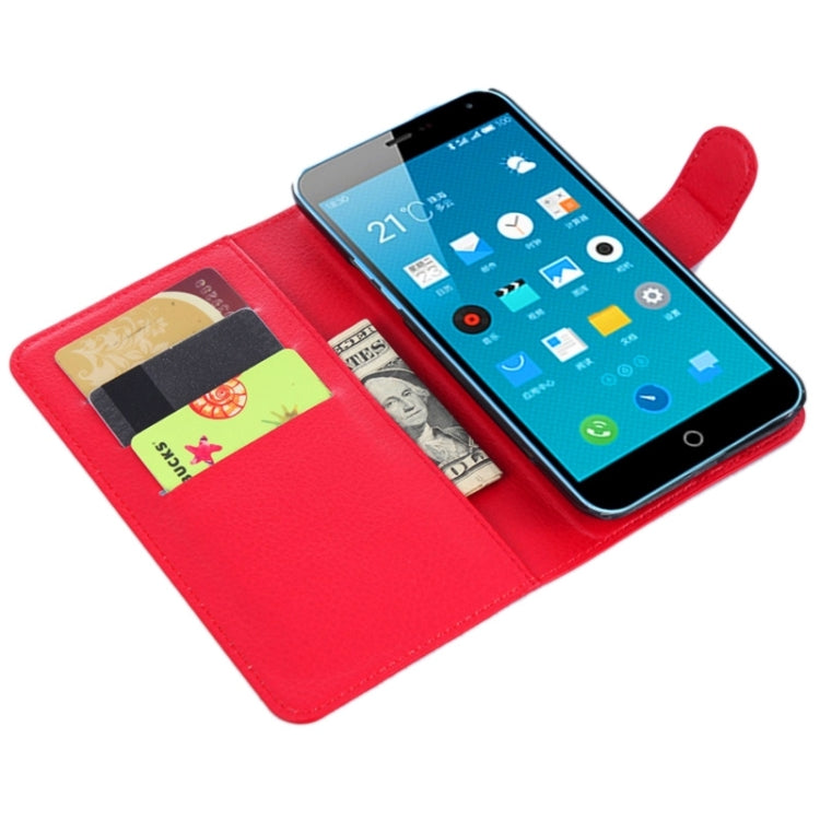 Lichee Texture Leather Case with Holder & Card Slots & Wallet for Meizu M1 Note