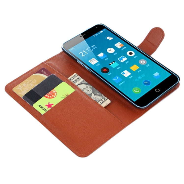 Lichee Texture Leather Case with Holder & Card Slots & Wallet for Meizu M1 Note