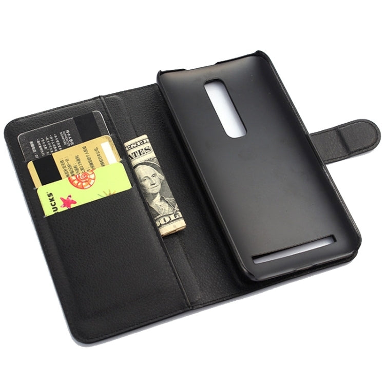 5.5 Inch Litchi Texture Leather Case with Holder & Card Slots & Wallet for Asus ZenFone 2