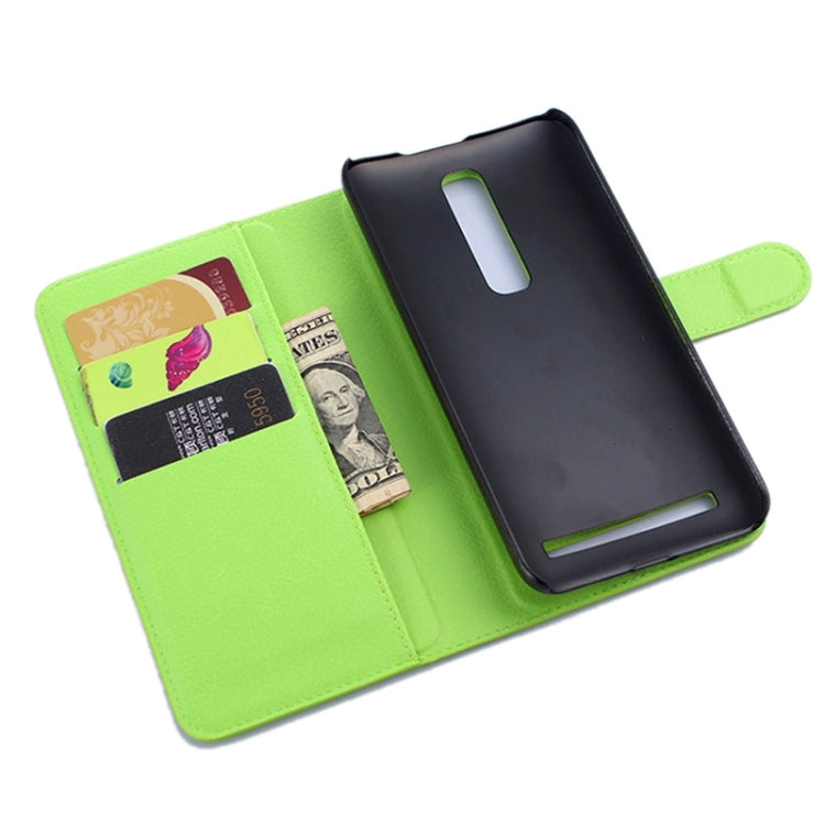 5.5 Inch Litchi Texture Leather Case with Holder & Card Slots & Wallet for Asus ZenFone 2