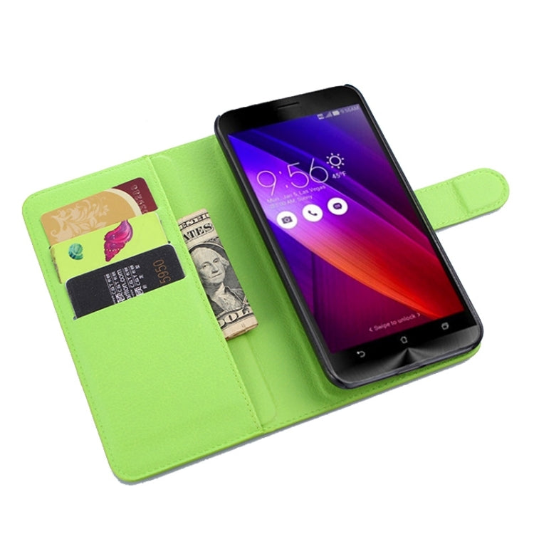 5.5 Inch Litchi Texture Leather Case with Holder & Card Slots & Wallet for Asus ZenFone 2