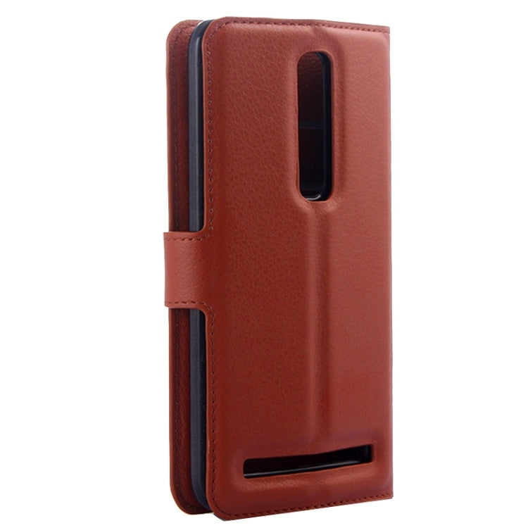 5.5 Inch Litchi Texture Leather Case with Holder & Card Slots & Wallet for Asus ZenFone 2