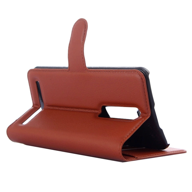 5.5 Inch Litchi Texture Leather Case with Holder & Card Slots & Wallet for Asus ZenFone 2