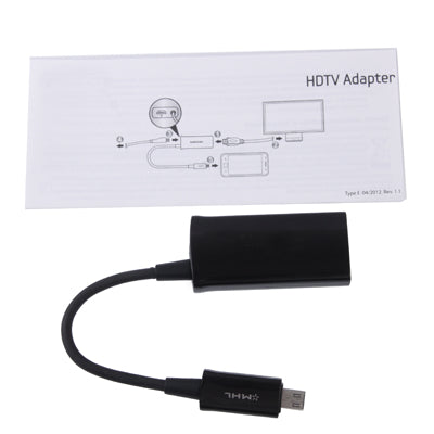 Micro USB MHL to HDMI AF Cable for Galaxy S5 / S III/ i9300 / S IV / i9500, Galaxy Note III / N9000 / Note II / N7100, Support 1080P Full HD Output (Length: 10cm)(Black)