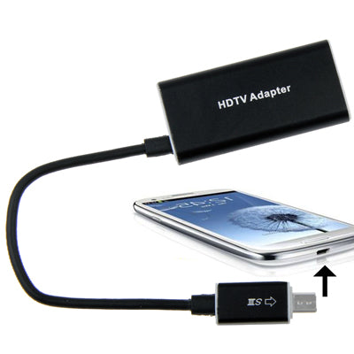Micro USB MHL to HDMI AF Cable for Galaxy S5 / S IV / i9500 , Galaxy Note 2 / N7100 , Galaxy S III/ i9300 , Support 1080P Full HD Output , Length: 24cm(Black)