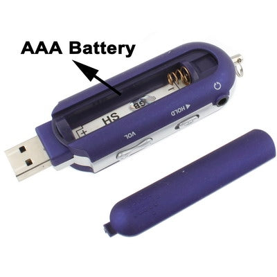 2GB MP3 Player with LCD Screen, Support FM Radio, Work with AAA battery, Use as USB Flash Disk(Blue)