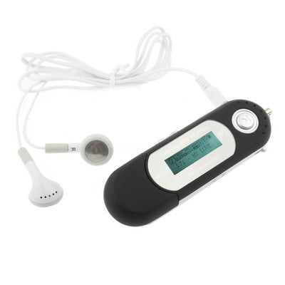 4GB MP3 Player with LCD Screen, Support FM Radio, Work with AAA battery, Use as USB Flash Disk(Black)