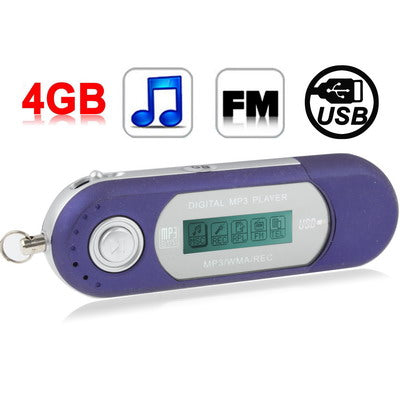 4GB MP3 Player with LCD Screen, Support FM Radio, Work with AAA battery, Use as USB Flash Disk(Blue)