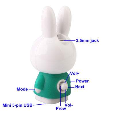 Miffy Style Mini MP3 Player, Built-in 2GB Memory