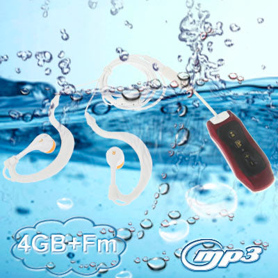 4GB Waterproof IPX8 Maximun Functional Depth 50m MP3 Player with FM Stereo & Belt Clamp