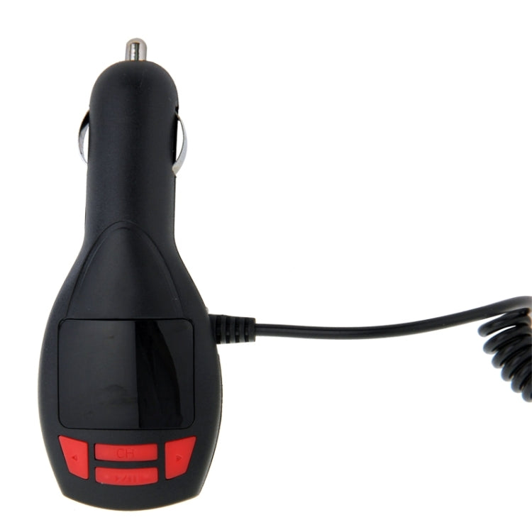 MP3 Player FM Transmitter Car Charger with Remote Control, Support TF Card and USB Port(Black)