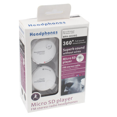 360 Degree Full Sound Wireless TF Card Player Headphone MP3, Support FM function