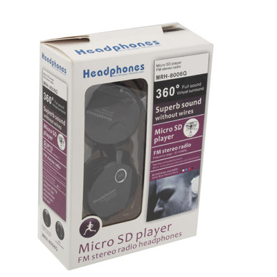 360 Degree Full Sound Wireless TF Card Player Headphone MP3, Support FM function