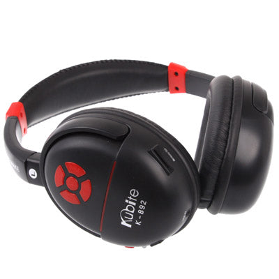 Kubite K-892 Black, Digital Music Headphone with FM Radio & Line Control / Microphone, Support Micro SD Card and Line In