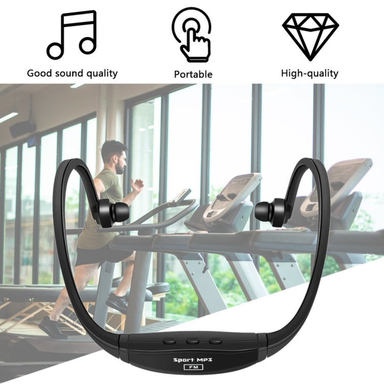 Neck-style Sport MP3 Earphone with TF Card Slot, Music Format: MP3 / WMA / WAV