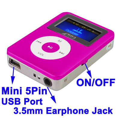 TF (Micro SD) Card Slot MP3 Player with LCD Screen, Speaker