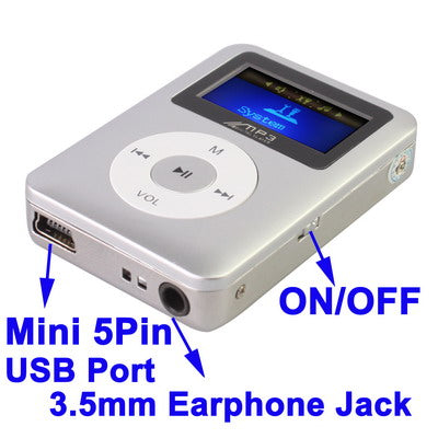 TF (Micro SD) Card Slot MP3 Player with LCD Screen, Speaker