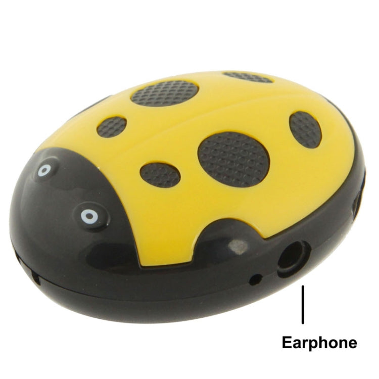 Mini Beetle Shape Card Reader MP3 Player, Support TF Card, Size: 45 x 38 x 18mm (Yellow)