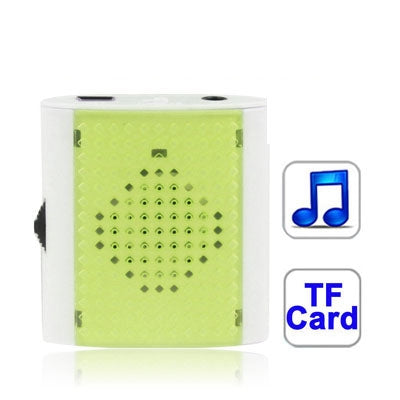 TF (Micro SD) Card Slot MP3 Player with Speaker, Clip (Light Green)