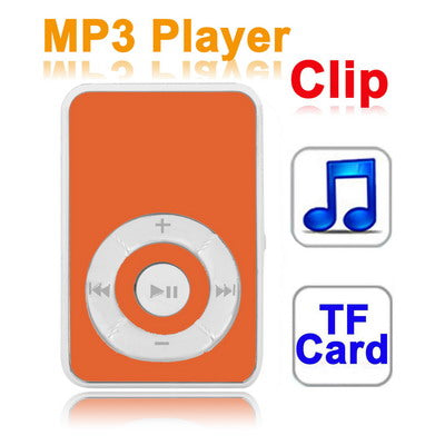 TF (Micro SD) Card Slot MP3 Player with Clip (Orange)