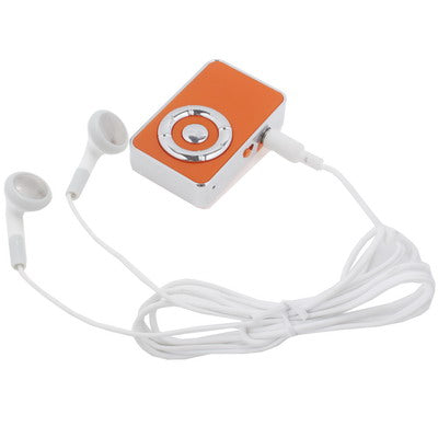 TF (Micro SD) Card Slot MP3 Player with Clip (Orange)
