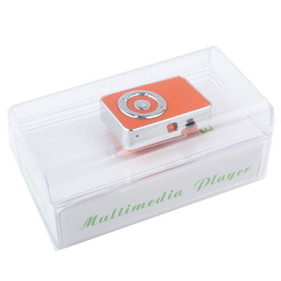 TF (Micro SD) Card Slot MP3 Player with Clip (Orange)