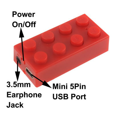 Building Block Style MP3 Player with TF (Micro SD) Card Slot