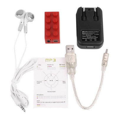 Building Block Style MP3 Player with TF (Micro SD) Card Slot