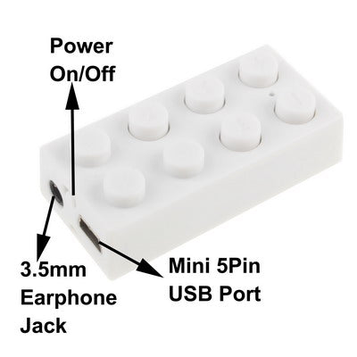 Building Block Style MP3 Player with TF (Micro SD) Card Slot