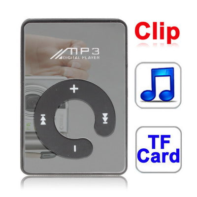 Mirror MP3 Player with TF Card Slot, Clip