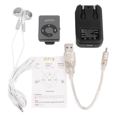 Mirror MP3 Player with TF Card Slot, Clip