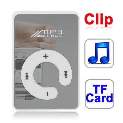 Mirror MP3 Player with TF Card Slot, Clip