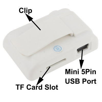 Mirror MP3 Player with TF Card Slot, Clip