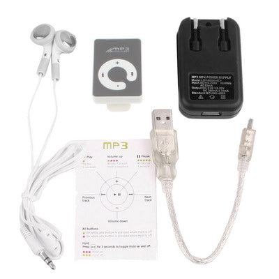 Mirror MP3 Player with TF Card Slot, Clip