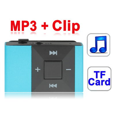 TF (Micro SD) Card Slot MP3 Player with Clip (Baby Blue)