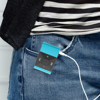 TF (Micro SD) Card Slot MP3 Player with Clip (Baby Blue)