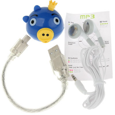 Angry Birds Green Pig Style TF (Micro SD) Card Slot Mini MP3 Player