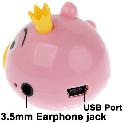 Angry Birds Green Pig Style TF (Micro SD) Card Slot Mini MP3 Player