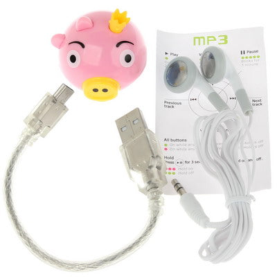 Angry Birds Green Pig Style TF (Micro SD) Card Slot Mini MP3 Player