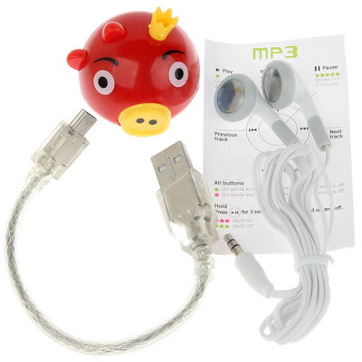Angry Birds Green Pig Style TF (Micro SD) Card Slot Mini MP3 Player