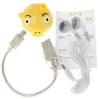 Angry Birds Green Pig Style TF (Micro SD) Card Slot Mini MP3 Player