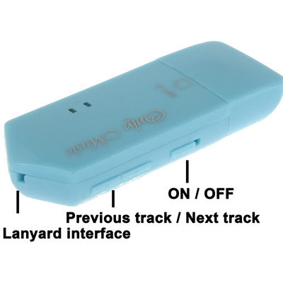 Direct Plug USB Flash Disk Style TF (Micro SD) Card Slot MP3 Player (Blue)