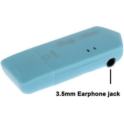 Direct Plug USB Flash Disk Style TF (Micro SD) Card Slot MP3 Player (Blue)