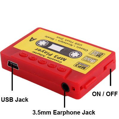 Magnetic Tape Style TF (Micro SD) Card Slot MP3 Player